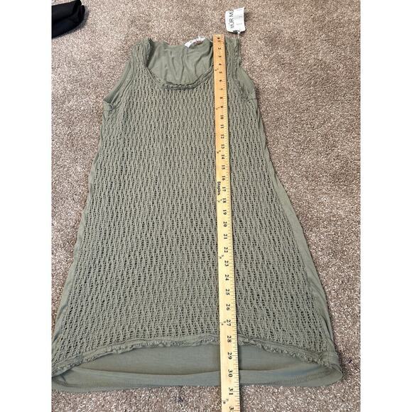 Mur Mur NEW tunic dress olive green crochet front tank style swimsuit cover up - Picture 5 of 7